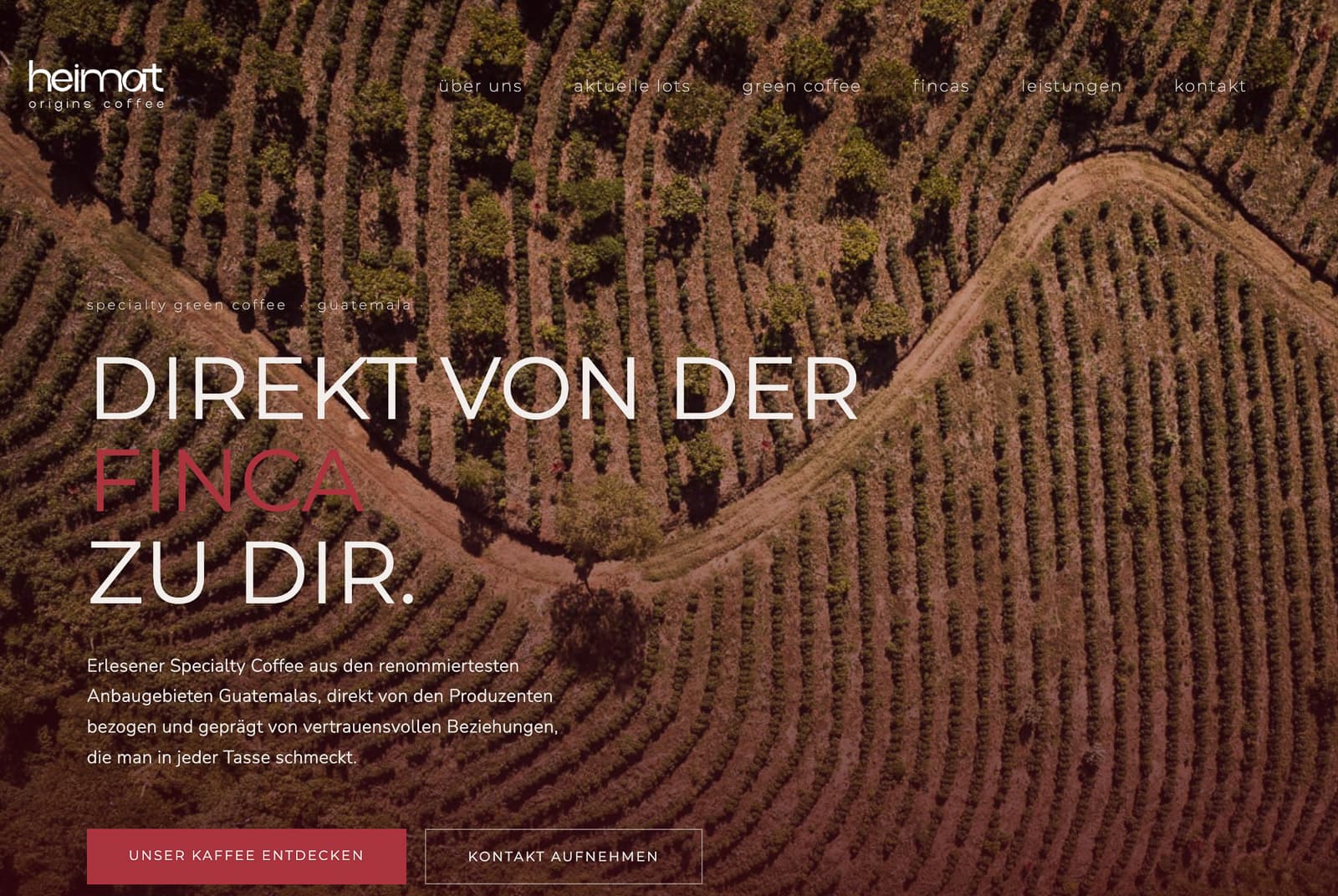 Heimat Origins Coffee , Website Preview